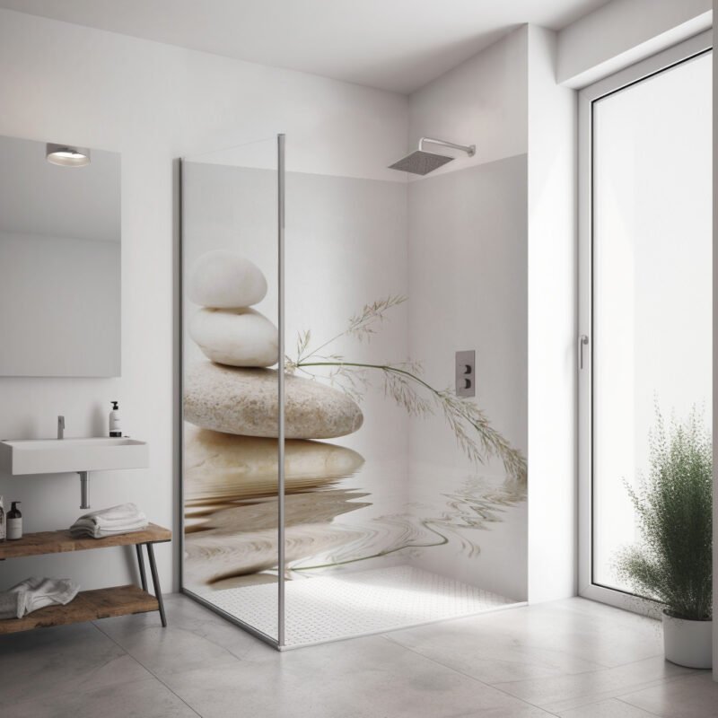 Set de esquina ducha — Piedras zen