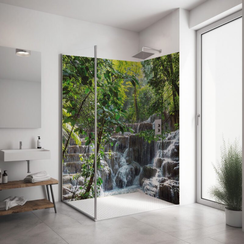 Set de esquina ducha — Cascada en el bosque