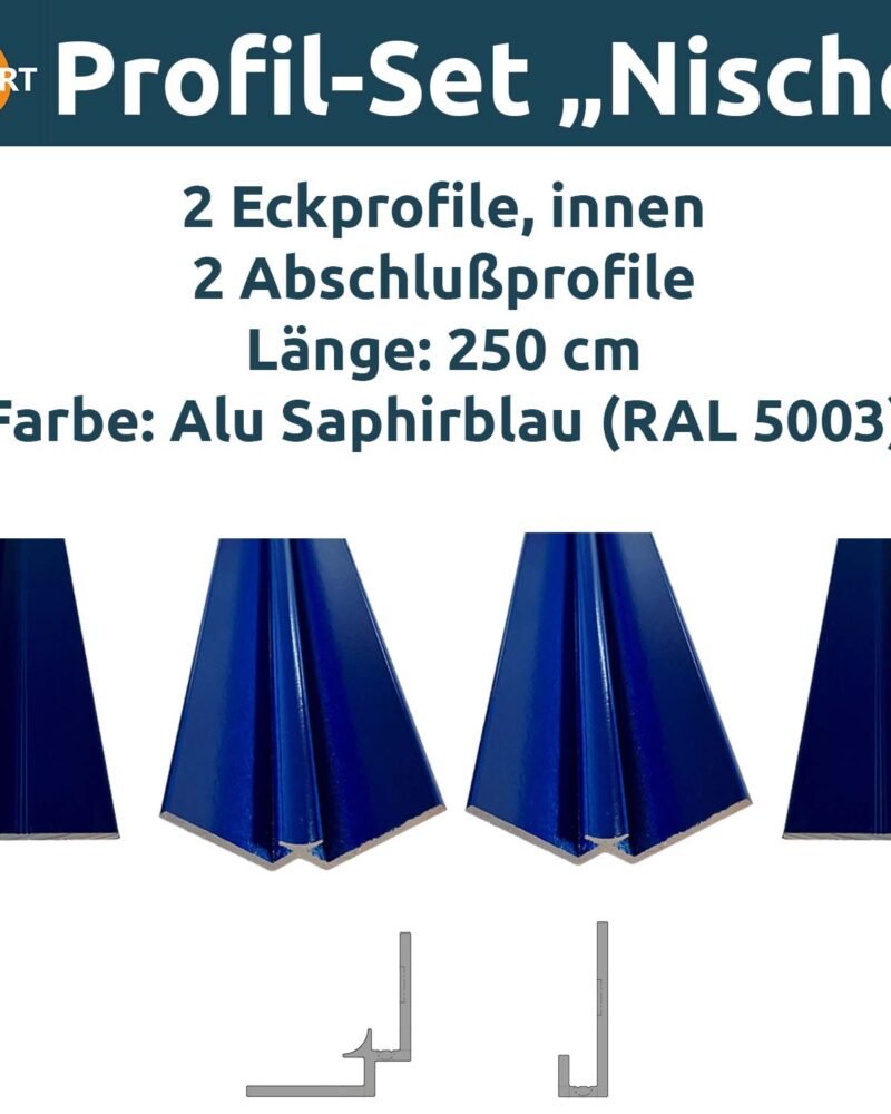 PlateART Set de perfiles de aluminio «Nicho», azul