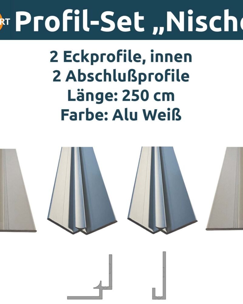 PlateART Set de perfiles de aluminio «Nicho», blanco